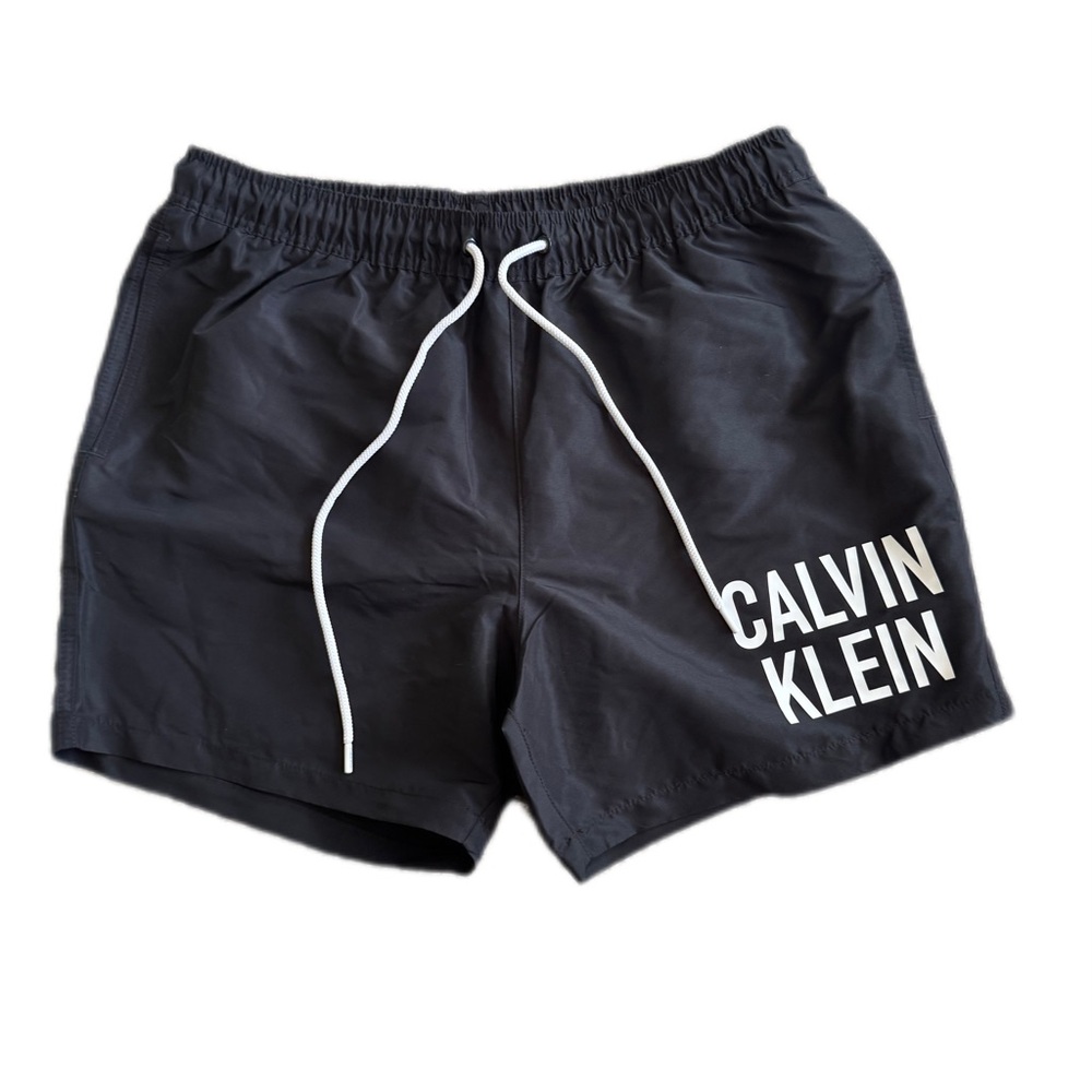 Calvin Klein Swim Trunks Black w/ White Logo